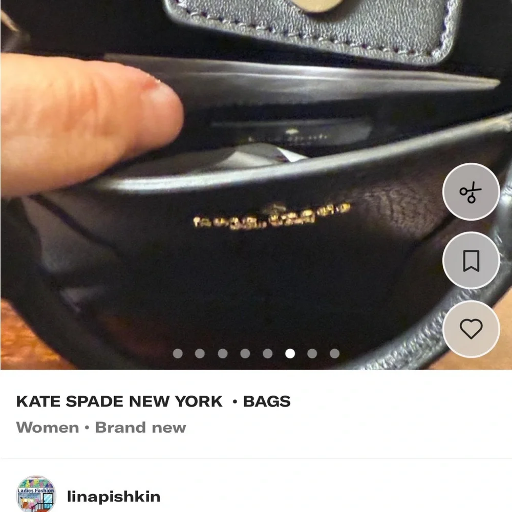 Kate Spade   Elegant Black Crossbody Bag Tote City Bag Peddle leather I - Picture 6 of 12